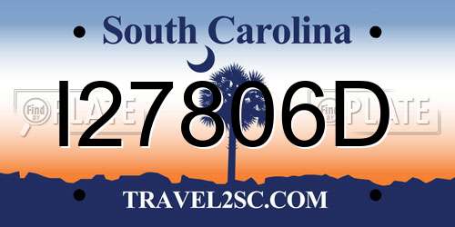 I27806D South Carolina License Plate