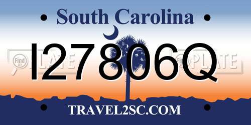 I27806Q South Carolina License Plate