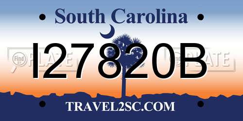 I27820B South Carolina License Plate