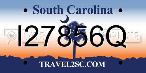 I27856Q South Carolina License Plate