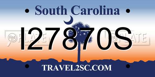 I27870S South Carolina License Plate