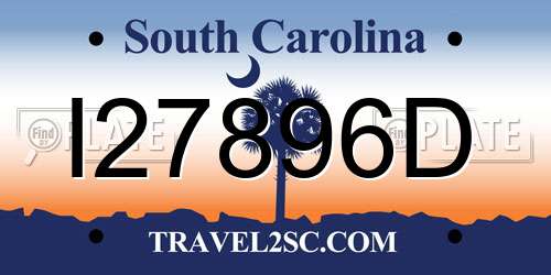 I27896D South Carolina License Plate