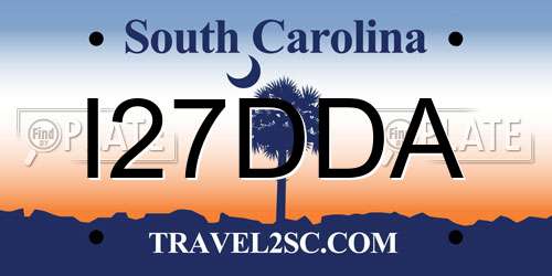 I27DDA South Carolina License Plate