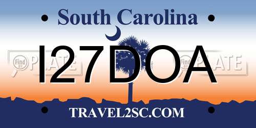 I27DOA South Carolina License Plate