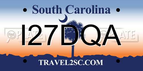 I27DQA South Carolina License Plate