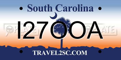 I27OOA South Carolina License Plate