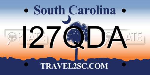 I27QDA South Carolina License Plate