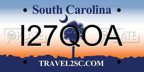I27QOA South Carolina License Plate