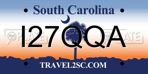 I27QQA South Carolina License Plate