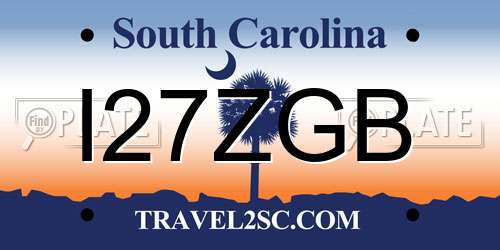 I27ZGB South Carolina License Plate