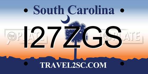 I27ZGS South Carolina License Plate