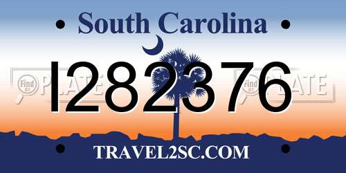 I282376 South Carolina License Plate