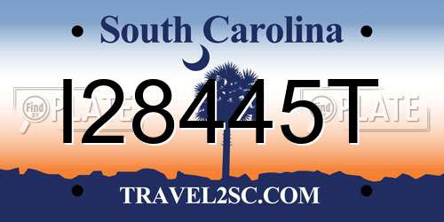 I28445T South Carolina License Plate