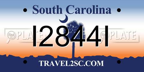 I2844I South Carolina License Plate
