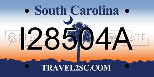 I28504A South Carolina License Plate
