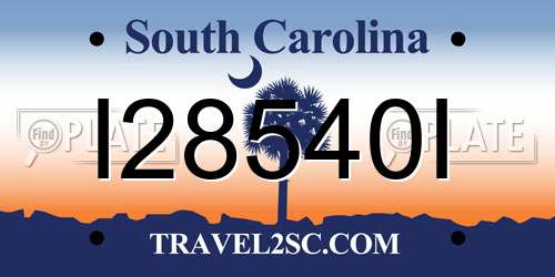 I28540I South Carolina License Plate