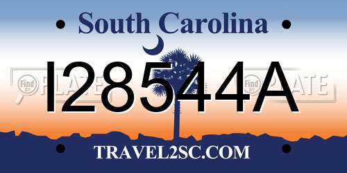 I28544A South Carolina License Plate