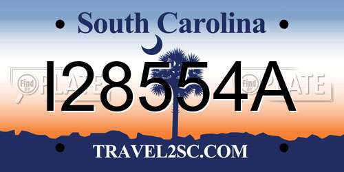 I28554A South Carolina License Plate