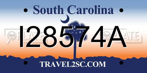 I28574A South Carolina License Plate