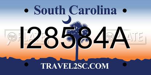 I28584A South Carolina License Plate