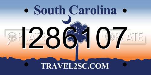 I286107 South Carolina License Plate