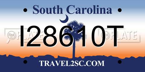I28610T South Carolina License Plate