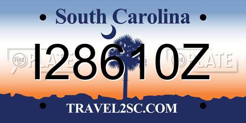 I28610Z South Carolina License Plate