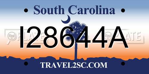 I28644A South Carolina License Plate