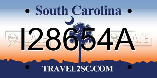 I28654A South Carolina License Plate