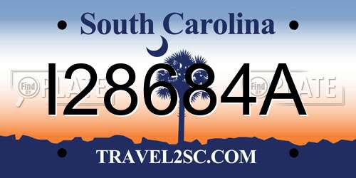 I28684A South Carolina License Plate