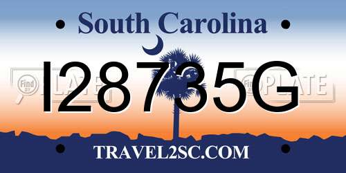 I28735G South Carolina License Plate