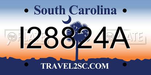 I28824A South Carolina License Plate
