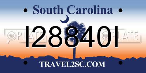I28840I South Carolina License Plate