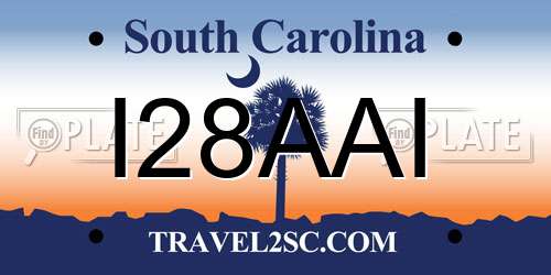 I28AAI South Carolina License Plate
