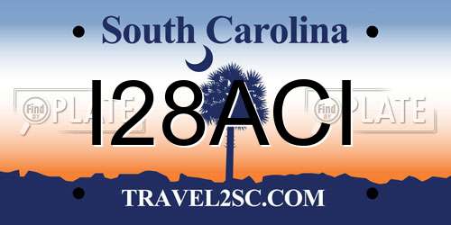 I28ACI South Carolina License Plate