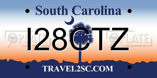 I28CTZ South Carolina License Plate