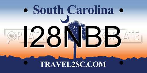 I28NBB South Carolina License Plate