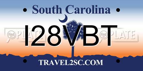 I28VBT South Carolina License Plate
