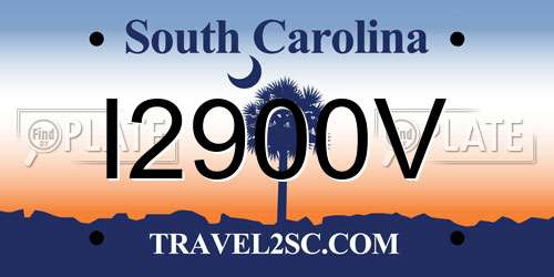 I2900V South Carolina License Plate