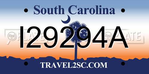 I29294A South Carolina License Plate