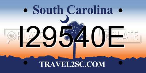 I29540E South Carolina License Plate