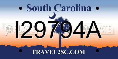 I29794A South Carolina License Plate