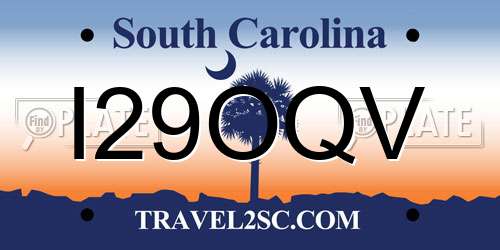 I29OQV South Carolina License Plate