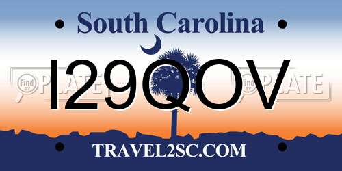 I29QOV South Carolina License Plate