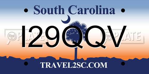 I29QQV South Carolina License Plate