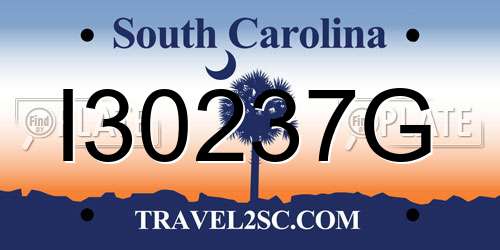 I30237G South Carolina License Plate