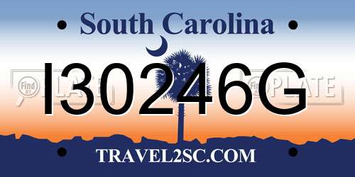 I30246G South Carolina License Plate