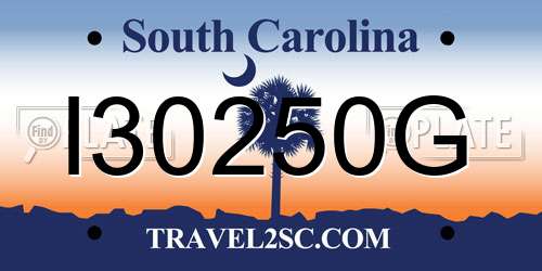 I30250G South Carolina License Plate