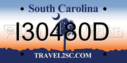 I30480D South Carolina License Plate