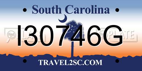 I30746G South Carolina License Plate